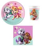 Procos DY10273867 - Paw Patrol Skye & Everest Party Set Small, assiettes, gobelets et serviettes, décoration de table, décoration d'anniversaire