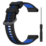 Garmin EPIX gen2 / Fenix 7 - Silikon armband 22 mm - Längd 126mm+91mm - Svart/blå