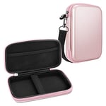 FINTIE Housse pour HP Sprocket Plus Portable Imprimante - EVA Étui Rigide de Protection Transport Case Sacoche de Transport avec Poche Intérieure/Sangle Amovible, Or Rose