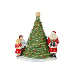 Villeroy & Boch - Christmas Toy's Père Noël près du Sapin, Figurine Décorative en Porcelaine Dure, en Cire, Vert / Multicolore, 20 x 17 x 23 cm
