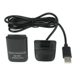 Vhbw Kit Play & Charge Compatible Avec Microsoft Xbox 360 Manette - 1x Câble D'alimentation, 1x Batterie, Noir