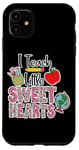 Coque pour iPhone 11 Crayon Apple I Teach Little Sweethearts Classroom