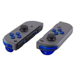 eXtremeRate Boutons de Remplacement Complet pour Nintendo Switch Joycon et Nintendo Switch OLED, Bouton ABXY Direction Home Plus Moins L R ZL ZR SR SL Trigger pour Joycon Manette，Bleu Chromé