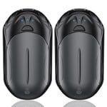 OUTJUT Chauffe Main 2 Packs, 6000mAh Chaufferette Main Reutilisable, USB Chauffe-Mains 3 Modes de Chauffage 2S Rapide, pour Sports de Plein Air, Camping en Hiver (Noir Gris)