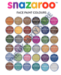 18ml SNAZAROO COMPLETE FULL SET 36 Face Paints Classic Colours Make Up Theatre