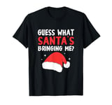 Guess What Santa's Bringing Christmas Hat Gender Reveal T-Shirt