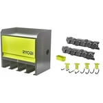 RYOBI - Etagère Murale 430 x 483 x 282 mm - Charge Max. : 150 kg - 1 Porte et 4 emplacements de Rang & Kit de d'intallation Complet Link, Rangement pour Garage et Atelier - Syteme Link