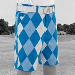 Royal and Awesome Kids Golf Shorts Boys Old Tom`s Blue Argyle Shorts XS - XL