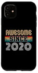 Coque pour iPhone 11 4 ans, génial depuis 2020, Vintage Retro, 4e anniversaire