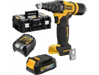 Sladdlös, Borstlös Nitapparat För Blindnitar 2,4-4,8 Mm, 18 V Li-Ion 1X1,7 Ah Gfn Powerstack Dewalt [Dcf403e1gt-Qw] Resväska