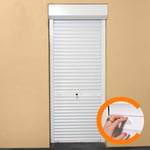 Volet roulant manuel à tirage pour porte L100 x H220 cm PVC -Coloris Blanc -