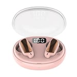 RANZAH Wireless Earbuds Bluetooth 5.3 Headphones 25Hrs Play Time With Charging Case Modern Design Waterproof Earphones, Built in Mic Touch Control Stereo Sound Noise Cancelling Earbuds (Pink)