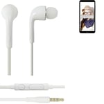 Earphones pour Huawei Y7 Prime 2018 in ear headset stereo blanc