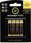 Alkalibatteri, Aaa (Lr03), Aaa, 1,5V, Powerton, Blister, 4-Pack