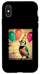 iPhone X/XS Blue Jay Retro Art Print Birthday Party Balloons & Party Hat Case