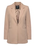 Vmsara Ls Loose Long Single Blazer Boo Blazers Single Breasted Blazers Beige Vero Moda