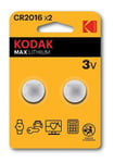 kodak Max lithium CR2016 battery (2 pack)