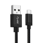 Câble USB C Type C de 1m pour Bang & Olufsen BeoPlay A1, A2 Active, P2, P6 / BeoLit 17 transfert de données et charge 3A noir en Nylon