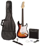 Encore E60 Full Size Electronic Guitar Pack - Sunburst