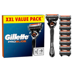 Gillette ProGlide Men's Razor with Flexball Technology + 9 Razor Blade Refills with Precision Trimmer, 5 Anti-Friction Blades