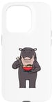 Coque pour iPhone 15 Pro Hippopotame mangeant des nouilles Ramen Animaux sauvages