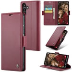 Samsung Galaxy A15      Pu Wallet Case    [Maroon]