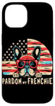 Coque pour iPhone 14 Bouledogue français Pardon My Frenchie America Retro Sunset Dog