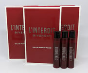 3x Givenchy L'Interdit Rouge EDP Ladies Eau De Parfum (3x 1ml Sample) Travel Siz