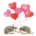 Hedgehogs in Love Servett 33 cm 3 st 20-pack