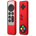 elago R4 Retro Case Compatible with Apple TV 4K Siri Remote 3rd (2022) & 2nd Generation (2021) - Classic Controller Design [Non-Functional], Lanyard Included, Drop Protection (Red)