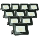 Arum Lighting - Lot de 10 projecteurs led 10W IP65 extérieur Température de Couleur: Blanc Froid 6000K