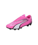 Puma Men Ultra Play Fg/Ag Soccer Shoes, Poison Pink-Puma White-Puma Black, 43 EU