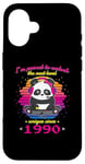 Coque pour iPhone 16 Né en 1990 Anniversaire Fun Panda Gaming Unlock The Next Level