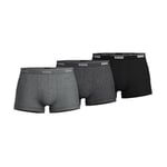 Hugo Boss Men's 3-Pack Cotton Trunk3 件装棉内裤3팩 면 트렁크3 件裝棉質四角褲paquete Baúles De Algodón.חבילה של 3 תחתוני כותנה3er-pack Baumwoll-träger. Trunks, New Grey/Charcoal/Black, X-Large (Pack of 3)