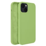 Coque iPhone 13 Mini Silicone Semi-rigide Finition Soft-touch vert tilleul