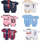 23-24 Baby nr 10 Miami Messi nr 7 Real Madrid tröja BB Jumpsuit One-piece Storlek 12 (12-18 månader) Argentina NO.10 MESSI Argentina NO.10 MESSI Size 12 (12-18 months)