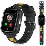 LiveGo Smartwatch pour Enfants 4G avec Tracker GPS, appels et écran HD, SMS combiné, Appel vidéo, SOS, podomètre, Montre 4G pour Enfants de 6 à 12 Ans (Noir T13)