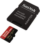 SanDisk Extreme PRO 128GB MicroSDXC Memory Card + SD Adapter up to 170MB/s