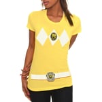 Power Ranger Yellow Movie Show Mighty Morphin Costume Juniors T Shirt A635KAF1