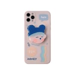 SUNQQA Cute Cartoon Boy Letter Korean Phone Case For IPhone 12 11 Pro Max XR X Xs Max 7 8 Puls SE 2020 Cases Soft Silicone Cover (Color : A, Material : For iPhone 11 Promax)