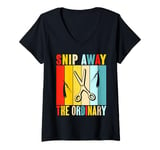 Womens Snip Away the Ordinary Barber V-Neck T-Shirt