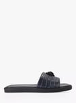 Kurt Geiger London Oscar Croc Effect Slider Sandals, Navy