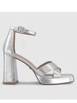 OFFICE Closed Back Platform Shoes - Silver, Silver, Size 4, Women