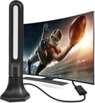 Antenne TV Intérieure, HDTV 360° Antenne TV Portable avec Amplificateur de Signal et 6m Câble Coaxial, Antenne Numérique HD pour Smart TV pour Prend en Charge 4K 1080p et Téléviseurs