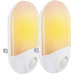 2pcs Led Motion Sensor Night Light Energy Saving Plug In pour chambre d'enfant (blanc chaud)