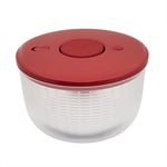 KitchenAid KQ308OSERA Universal Salad Spinner with Removable, Colander and One Handed Pump Mechanism, Large Bowl Nests and Features Non Slip Base, Plastic, Empire Red