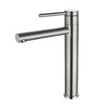 KARDIF mitigeur lavabo haut inox brossé