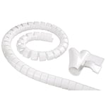 Electraline Cavo/Raccogli Spiralato/Avvolgicavo 25 mm, 1.8 metri, Tubo a Spiral Raccogliere Fasci di Cavi per PC, TV, IMPIANTI HI-FI 60629 Cable Cover m Plastic White