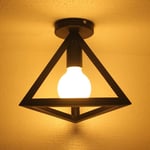 Wottes - Plafonnier Industriel en Métal Triangle Lampe de Plafon Abat-jour Lustre Suspension pour Salon Café Noir - Noir