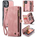 CaseMe Multi-Slot 2 i 1 Plånboksfodral iPhone 16 Rosa